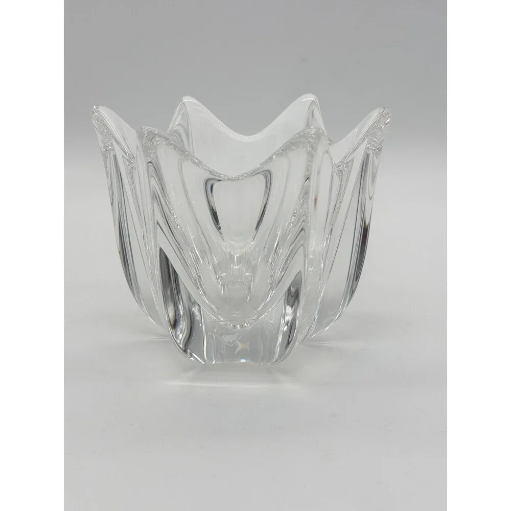 Orrefors Art Crystal Belle Tulip Vase Bowl Votive Candle Holder Johannson 4”